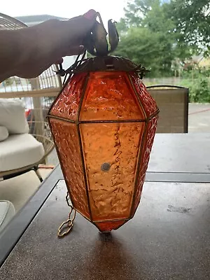 Vintage Strawberry Red Murano Glass Hanging Fixture • £384.72