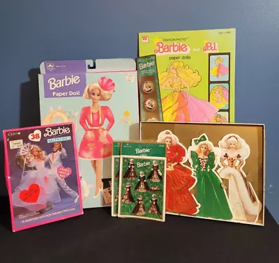 BARBIE Vintage Lot Paper Dolls Valentines Stickers Cards Button Covers • $25