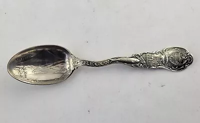 Oregon Sterling Silver 5 1/2  Souvenir Spoon Mt. Hood .73oz. Salmon State  • $29.99