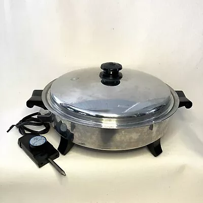 Saladmaster Model 7252 Oil Core Electric Skillet With VapoDome Lid Cord - Works • $114.99