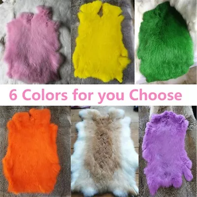 100% High Quality Dyed Real Rabbit Skin Pelt 6 Colors Available Fur Hides Craft • $9.49