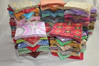 100 PC 5 INCH (5  X 5 )  CHARM QUILT SQUARES-100% Cotton Fabric-Crafts-Sew-#2 • $14.50