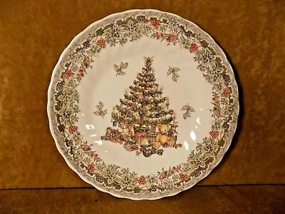 Queens Seasons Greetings Multicolor Christmas Tree Salad/dessert Plate • $9.99