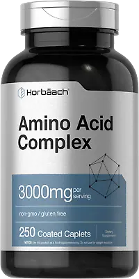 Amino Acid Complex 3000mg | 250 Caplets | Non-GMO Gluten Free | Horbaach • $40.73