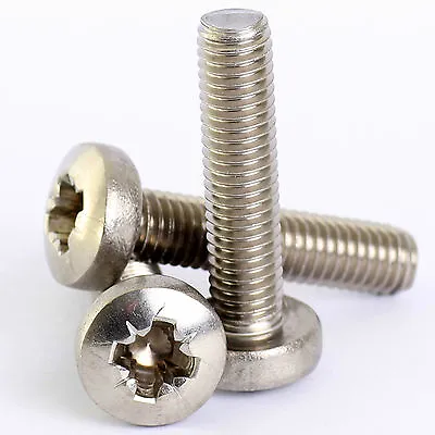 3mm M3 A2 STAINLESS POSI PAN HEAD MACHINE SCREWS POZI POZIDRIVE SCREW DIN 7985 • £1.12