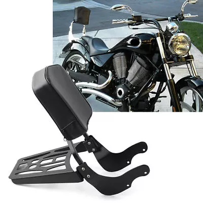 Sissy Bar Backrest Luggage Rack Pad For Victory Vegas Kingpin 2003-Up Black • $173.52