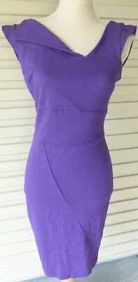 $24.95 • Buy ASOS Purple Pencil Dress Size 14 (10/ 12 Could Wear It) Asymmetrical Design