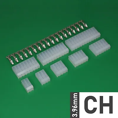 CH 3.96mm Plug + Crimps 2-12p Crimp Connector B2W (Molex 5239 / KK396 Style) • $75.60