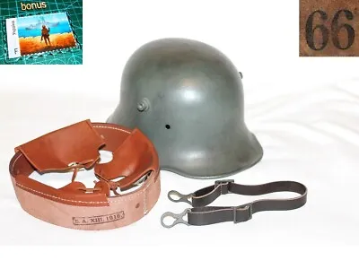 German WWI M-16 Helmet Liner Size 66 Chinstrap. • $57