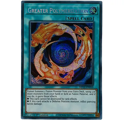 YUGIOH Greater Polymerization MP22-EN050 Secret Rare Card 1st Edition NM-MINT • £1.99