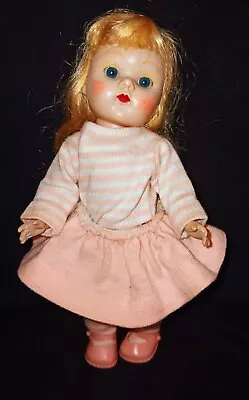 Vintage 1950s Vogue Ginny Straight Leg  Blond Hair Doll 7.5  Inch And Doll Stand • $60