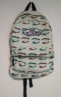 Vans Off The Wall Backpack Pink And Green Cotton Eyelid Print  • $25