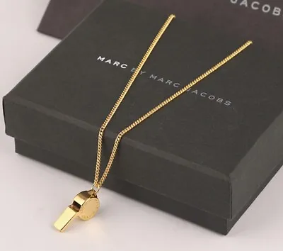 New MARC JACOBS Necklace Whistle Pendant Gold Tone • $29.89