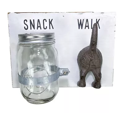 Mud Pie Treat Keeper Leash Holder Hook Hanger White Wood Plaque Sign  • $23.99