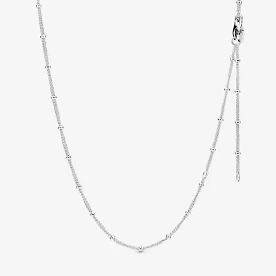 AUTHENTIC Pandora Necklace Silver Beaded Chain Necklace #397210-60 23.6 INCH • $37.59