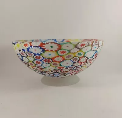 Murano Fratelli Toso Style Millefiori Italian Glass Footed Bowl 7  • $225