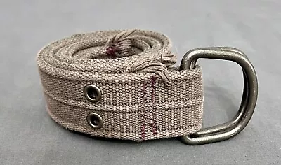 Men’s D-Ring Military Style Belt Brownish/Green W/ Maroon Stitching 55” • $14.99