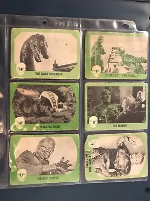1961 Green Nu-cards Horror Monsters Lot Of 6 Cards In Poor Condition • $10.84