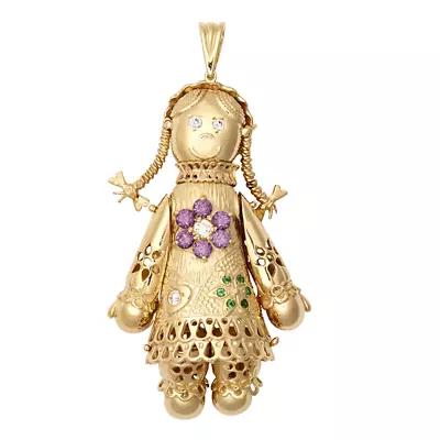 Ragdoll Moveable Pedant 9ct Yellow Gold • £2230.21