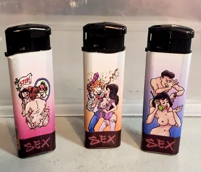 Set Of 3 Novelty Electronic Refillable Lighters FAST SHIPPING USA SELLER • $5.99