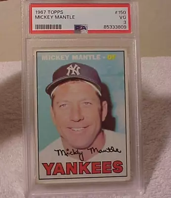 1967 Topps MICKEY MANTLE #150 - NY Yankees HOF - PSA 3 VG • $249.99