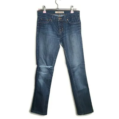 J Brand Pencil Leg Ankle Crop Torn Knee Jeans In Dark Vintage Wash Size 25 • $9.25