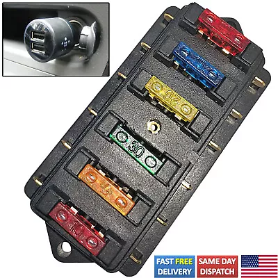 6 Way Car Blade Fuse Holder Box Block For Car Trailer Marine Boat RV 12V 24V 32V • $12.36