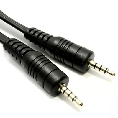 1m 3.5mm To 3.5mm 4 Pole Jack Plug OFC Audio Video AV Cable Lead • £5.99