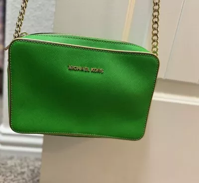 Michael Kors Jet Set East West Crossbody Bag Large -USED- BRIGHT GREEN • $70