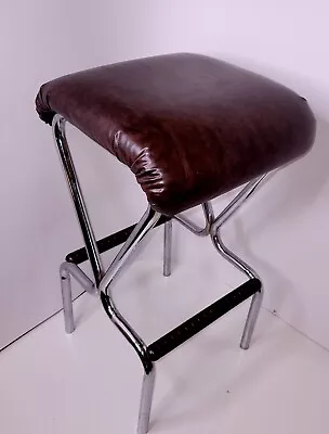 Vintage 1960s Daystrom Mid-Century Modern Brown Chrome 30  Counter Bar Stool • $75