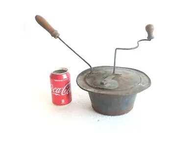 Early 1900's ANTIQUE Hand Crank Coffee Bean ROASTER Rustic PRIMITIVE Roasting • $126.87