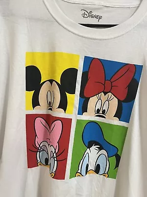 Disney Mickey Mouse Minnie Mouse Daisy And Donald Duck Shirt Size XL White  • $20