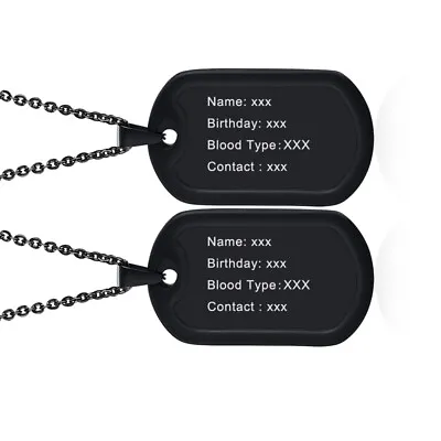 Personalized ID Name Military Dog Tags W/ Silicone Silencer Men Necklace Pendant • $4.99