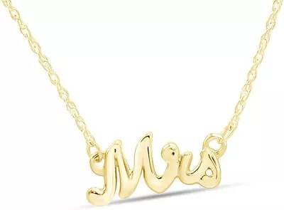 Mrs. Pendant Necklace For Women'ss In 14k Yellow Gold Plated Sterling Silver • $52.16
