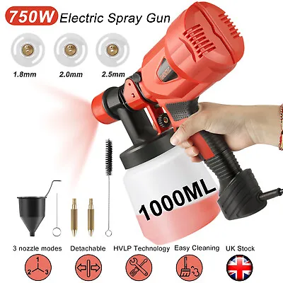 £40.89 • Buy 750W Electric Paint Sprayer Airles HVLP Handheld Spray Gun Wall Fence Car 1000ML