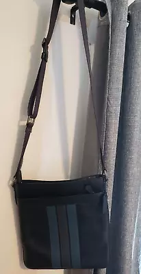 Mens Coach Messenger Side Shoulder Bag Leather - Black C1844-F23216 • $129