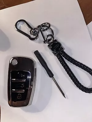 Braided Leather Key Chain & Fob TPU Cover Fits Audi Silver A1 A4 A6 A3 S1 S3 Q3 • $9.99