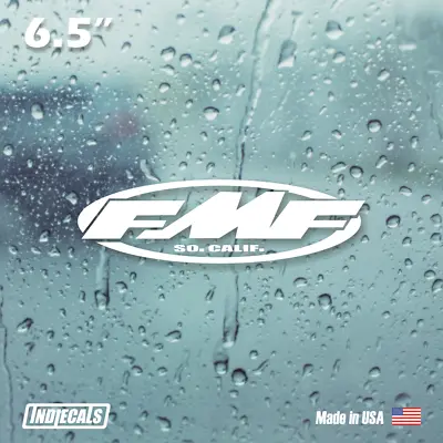 FMF White Vinyl Decal/Sticker 6.5 In X 1.9 In MX Motocross Die Cut More Colors! • $3.50