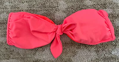 Victoria's Secret Neon Coral Orange Strapless Bandeau Swim Top Bikini Sz M • $15