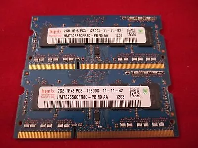 PC3-12800 Laptop Memory - Hynix 2 X 2 GB A1278 A1286 • $1.01