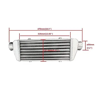 18  X 6  X 2  FMIC UNIVERSAL ALUMINUM TURBO INTERCOOLER 2.25  IN/OUTLET • $68