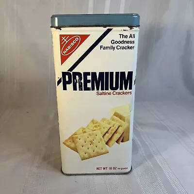 Nabisco Premium Saltine Cracker Tin With Lid Vintage 1978 - 16oz - 454 Grams • $22.45