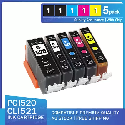 $13.80 • Buy 5x Ink Cartridges PGI 520 CLI521 For Canon MP640 MX870 MP980 MP540 MP620 Printer