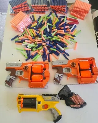 Bulk Nerf N-Strike Maverick REV 6  Flip Fury X2 Toy Gun Bundle With 450 Bullets • $40