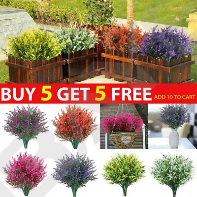 Artificial Flowers Plastic Fake Plants UV Resistant Home In Outdoor Garden Decor • £2.29