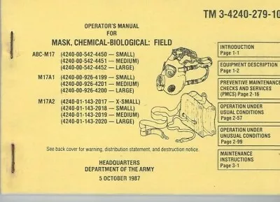 Historical Book For Mask Chemical Biological M17 M17A1 M17A2 Operator • $6