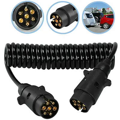 3m Trailer Board Extension Cable Lead 7 Pin Plug Socket Caravan Towing Wire • £10.49
