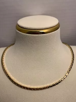 Lovely Monet Vintage Gold Tone Squares Choker Necklace • $18