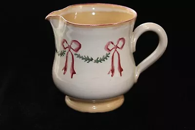 NICHOLAS MOSSE  POTTERY Christmas Bows And Holly CREAMER PITCHER • $45.99