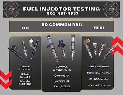 $50 • Buy Injector Testing Service HD Diesel- CAT, Cummins, Detroit, Navistar, Volvo, Mack